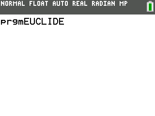 Avvio del programma EUCLIDE sulla calcolatrice
